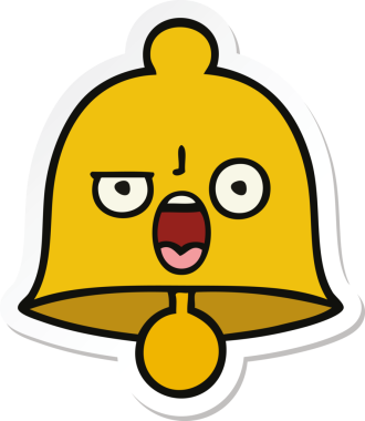 Bir insan tarafından çizilmiş sevimli bir çanın çıkartması.