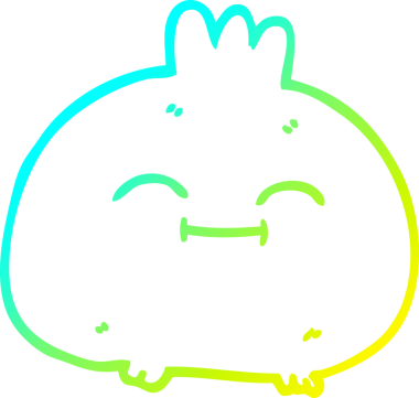 Bir insan tarafından çizilmiş mutlu bir sebze kökü çizgi çizimi.