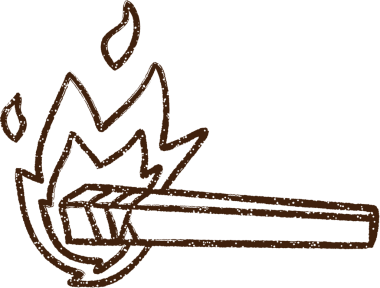 Yanan Meşale Kömürü Bir insan tarafından çizilmiş