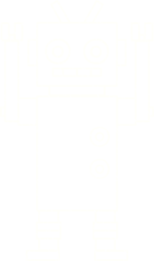 Bir insan tarafından çizilen robot tebeşiri.