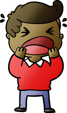 Bir insan tarafından çizilmiş bağıran adam çizgi filmi.