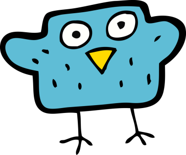 Bir insan tarafından çizilmiş çizgi film kuşu.