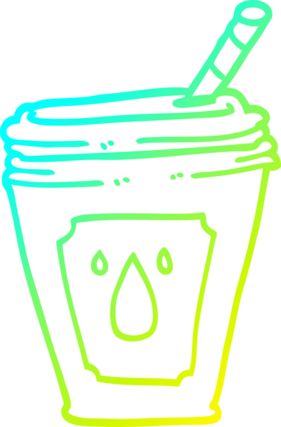 Bir insanın çizdiği meyve suyu bardağının soğuk gradyan çizgisi.