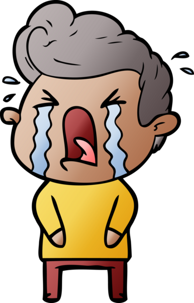 Bir insan tarafından çizilmiş ağlayan bir karikatür.