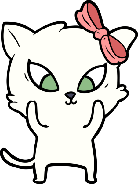 Bir insan tarafından çizilmiş çizgi film kedisi.