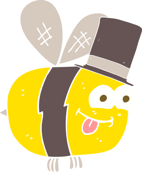 Bir insan tarafından çizilmiş düz renkli bir arı şapkası.