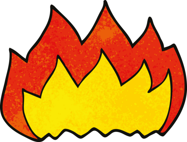 Bir insan tarafından çizilmiş sıcak alevi karala