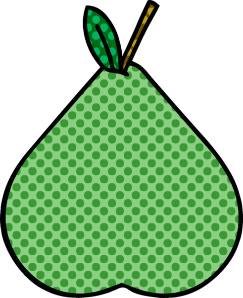 bir insan tarafından çizilmiş yeşil bir armut çizgi romanı