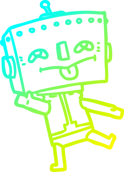 Bir insan tarafından çizilmiş soğuk gradyan robot çizimi