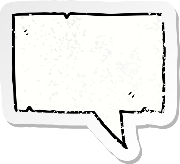 Bir insan tarafından çizilmiş bir karikatür konuşma balonunun gerilimli yapıştırması.