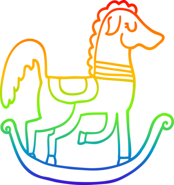 Bir insan tarafından çizilmiş bir çizgi rockçı atın çizimi.