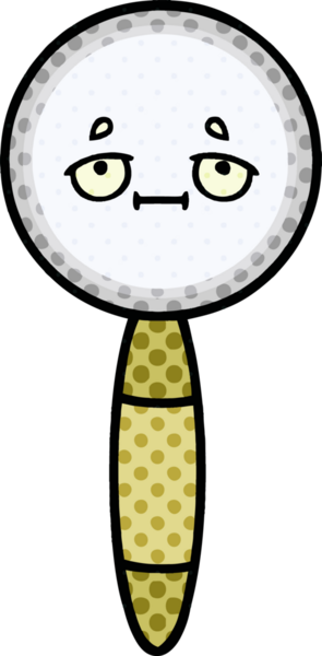 Bir insan tarafından çizilmiş bir büyüteçin çizgi roman tarzı karikatürü