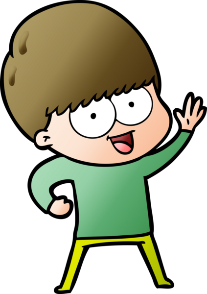 Bir insan tarafından çizilmiş mutlu çizgi film çocuğu.