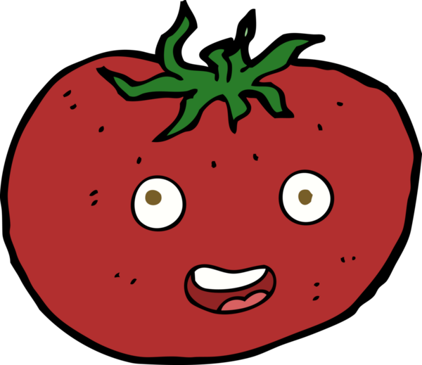 Bir insan tarafından çizilmiş domates çizgi filmi.
