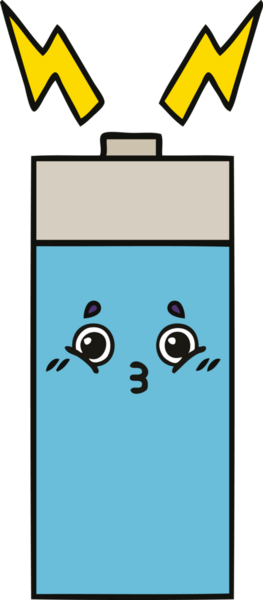 Bir insan tarafından çizilmiş güzel bir pil karikatürü.