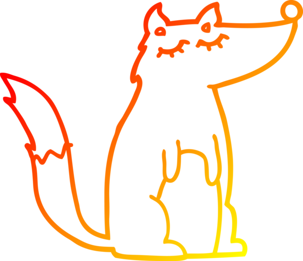 Bir insan tarafından çizilmiş bir kurt çizgi çizimi.