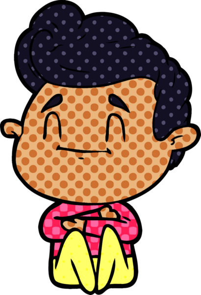 Bir insan tarafından çizilmiş mutlu çizgi film adamı.