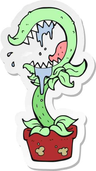 Bir insan tarafından çizilmiş etobur bir bitkinin çıkartması.