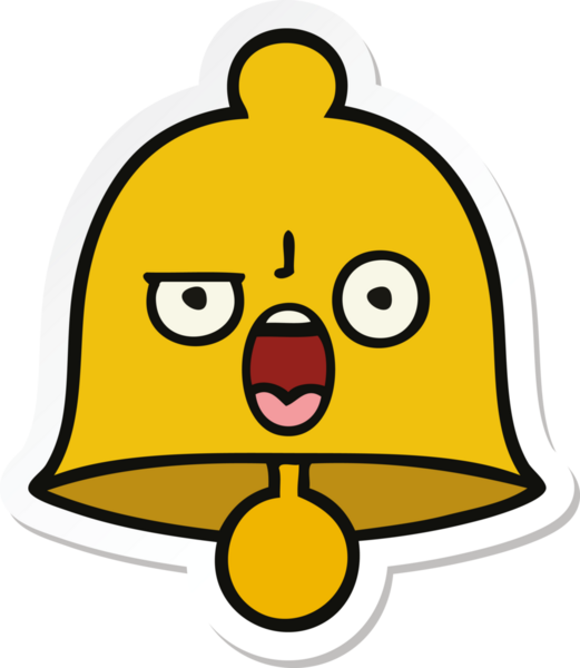 Bir insan tarafından çizilmiş sevimli bir çanın çıkartması.