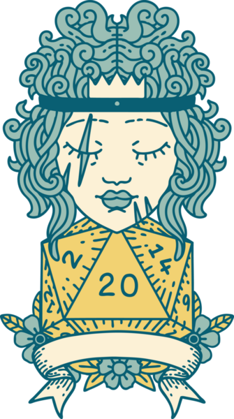 Retro Dövme Tarzı İnsan Barbarlığı Bir insan tarafından çizilmiş 20 zar ile