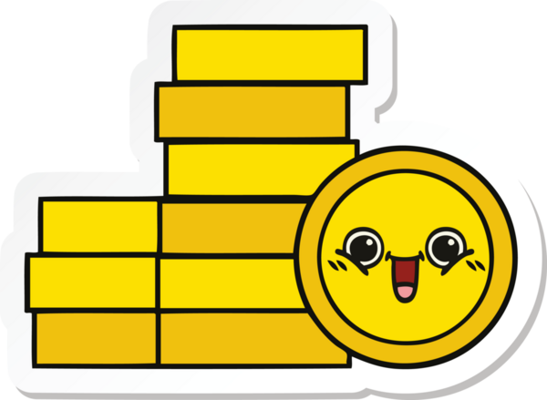 Bir insan tarafından çizilmiş şirin bozuk paraların çıkartması.