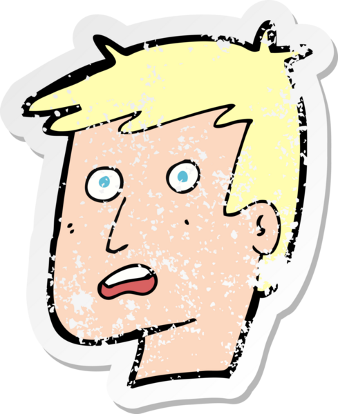 Bir insan tarafından çizilmiş mutsuz bir karikatürün gerilimli yapıştırması.