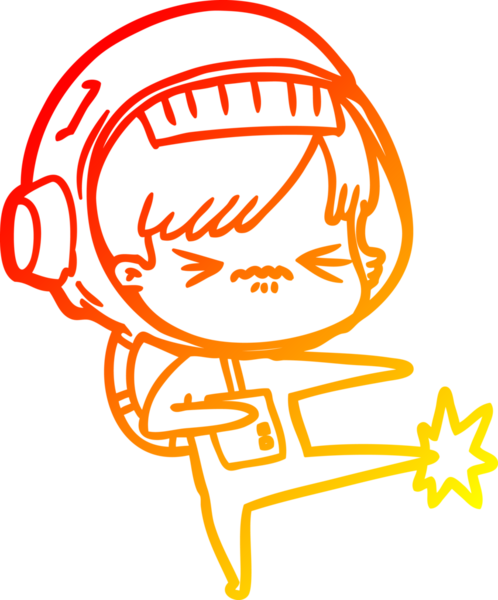 Bir insan tarafından çizilmiş bir astronot kadın çizgi çizimi.