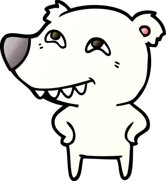 Bir insan tarafından çizilmiş kutup ayısı karikatürü