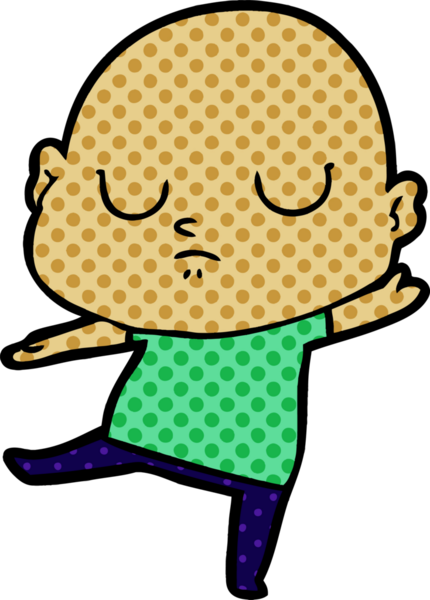 bir insan tarafından çizilmiş kel bir adam.