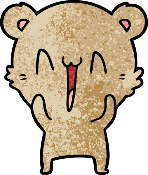 Bir insan tarafından çizilmiş mutlu ayı karikatürü