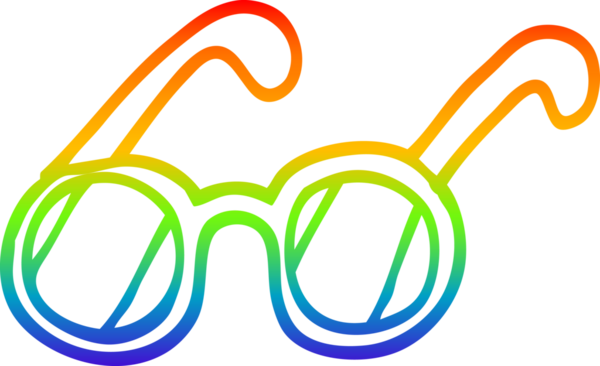 gökkuşağı gradyan çizgi çizimi bir insan tarafından çizilmiş gözlük