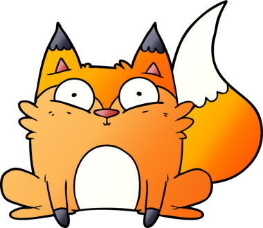 Çizgi film bir insan tarafından çizilmiş ürkmüş tilki.