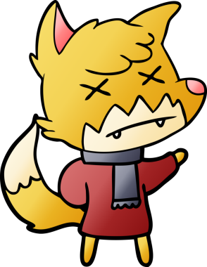 Bir insan tarafından çizilmiş ölü tilki çizgi filmi