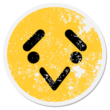 Bir insan tarafından çizilmiş basit endişeli kuş surat çemberi.