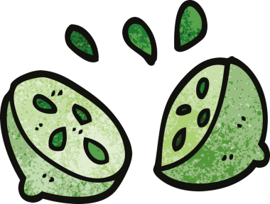 Bir insan tarafından çizilmiş yarım limon karalaması.