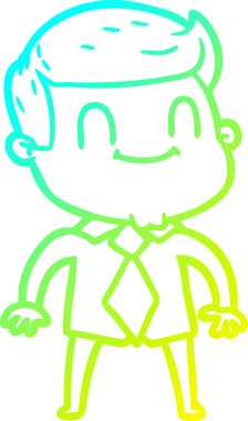 Bir insan tarafından çizilmiş karikatür cana yakın bir adamın çizimi.