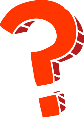 Bir insan tarafından çizilmiş düz renk çizim soru işareti