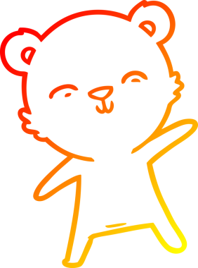 Mutlu bir kutup ayısının insan tarafından çizilmiş sıcak çizgi çizimi