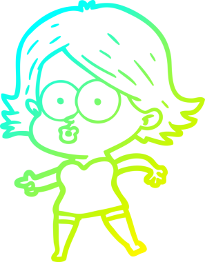 Bir insan tarafından somurtulmuş çizgi film kızı çizimi.