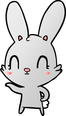 Bir insan tarafından çizilmiş şirin çizgi film tavşanı.