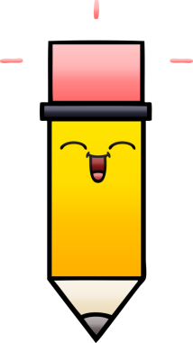 Bir insan tarafından çizilmiş bir kalemin gölgelenmiş karikatürü