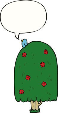 bir insan tarafından çizilmiş konuşma baloncuğu olan çizgi film uzunluğunda ağaç