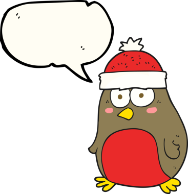 Bir insan tarafından çizilmiş serbest konuşma balonu karikatürü Noel ardılı.