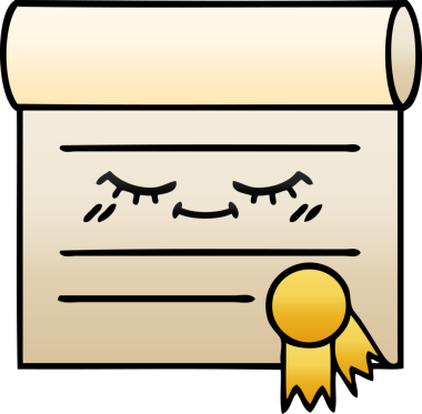 bir insan tarafından çizilen sertifikanın gölgelendirilmiş gradyanı