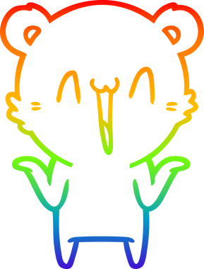 gökkuşağı gradyanı çizimi bir insan tarafından çizilmiş mutlu ayı karikatürü