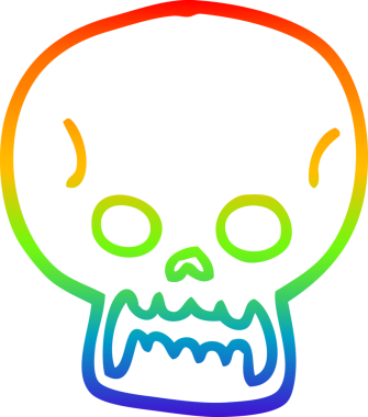 Bir insan tarafından çizilen cadılar bayramı kafatası çizgi çizimi