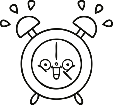 Bir insan tarafından çizilmiş bir alarm saati çizimi