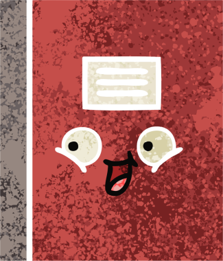 Bir insan tarafından çizilmiş bir defterin retro çizim stili karikatürü