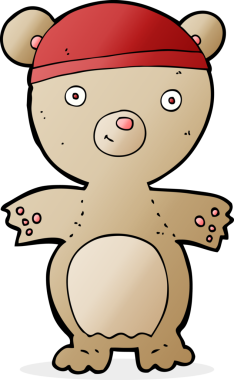 Bir insan tarafından çizilmiş oyuncak ayı.