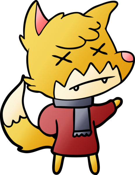 Bir insan tarafından çizilmiş ölü tilki çizgi filmi